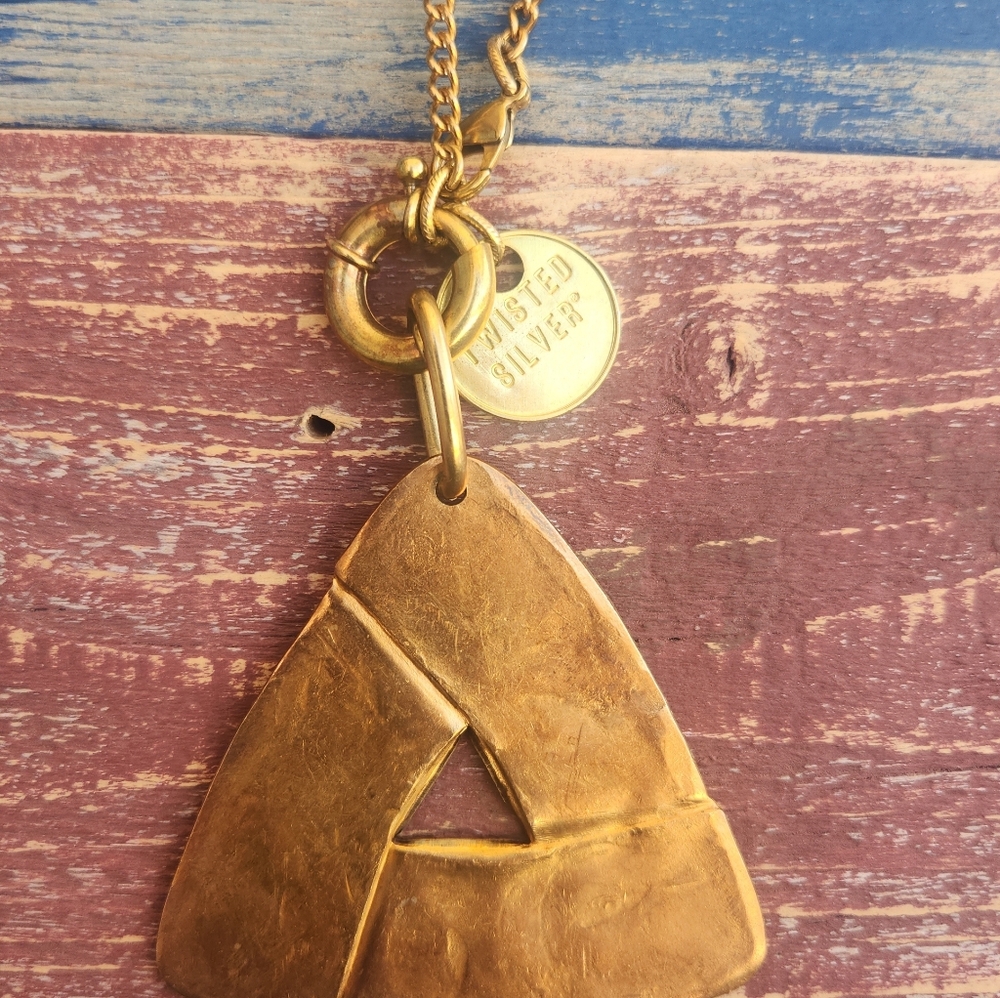 Twisted Silver Brass Necklace